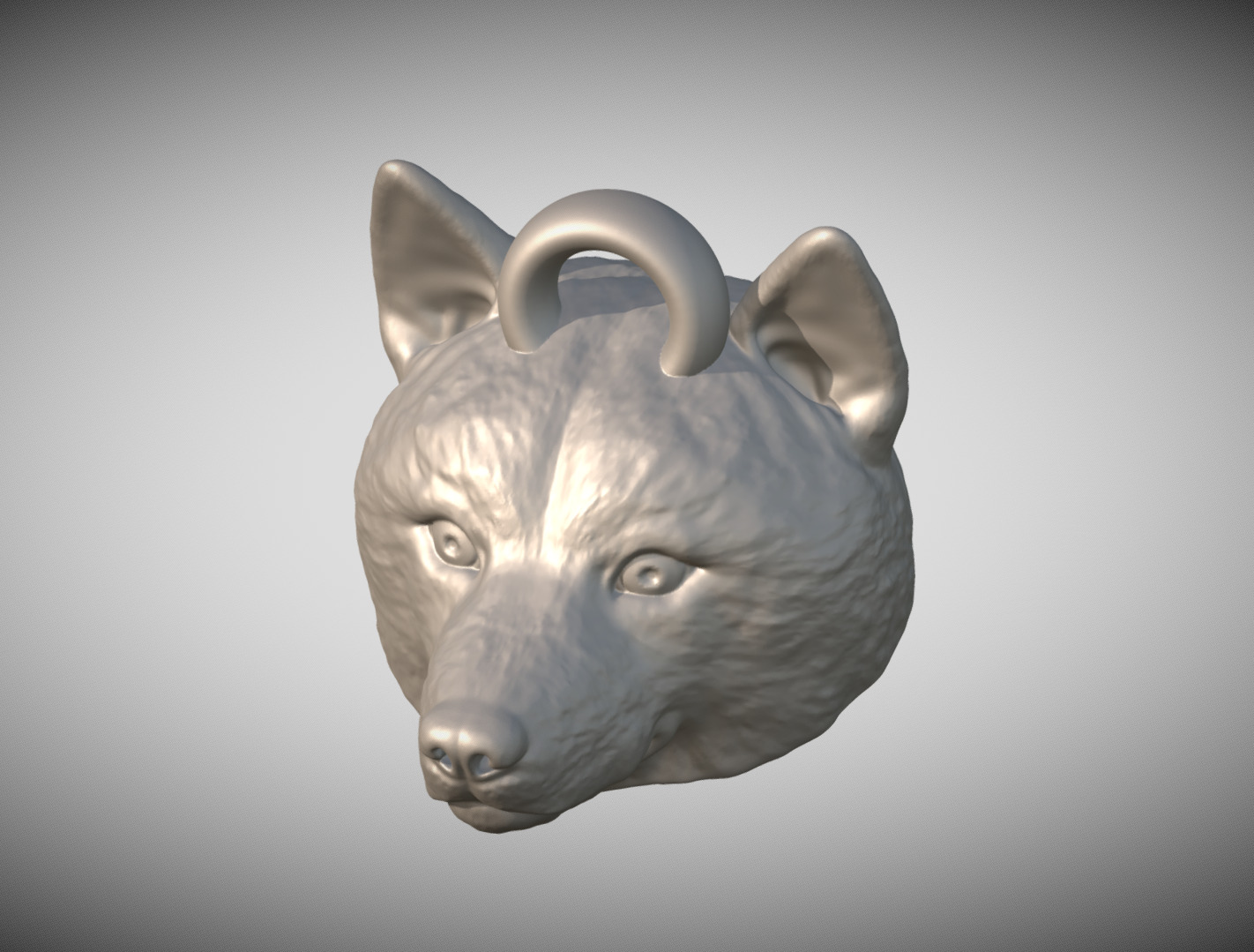 Shiba Inu head key ring 3D model ready for 3D printing 3D print model_10