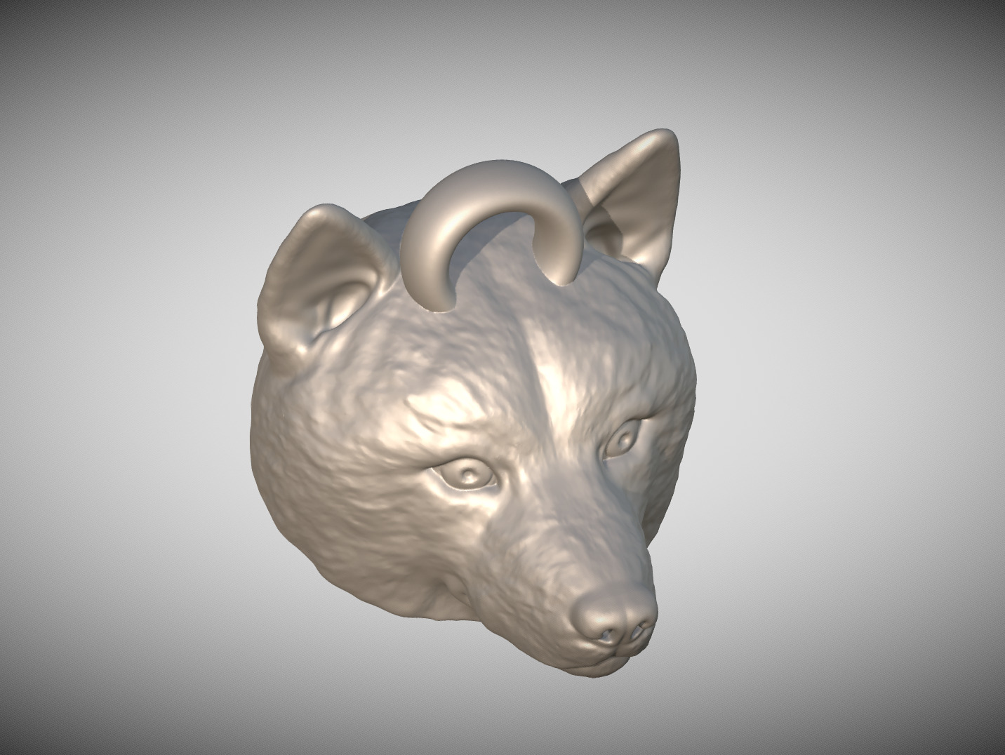 Shiba Inu head key ring 3D model ready for 3D printing 3D print model_9