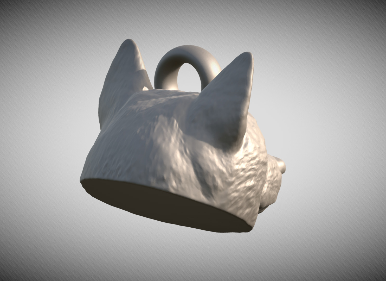 Shiba Inu head key ring 3D model ready for 3D printing 3D print model_5