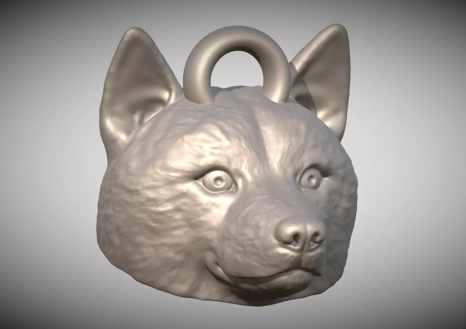 Shiba Inu head key ring 3D model ready for 3D printing 3D print model_0