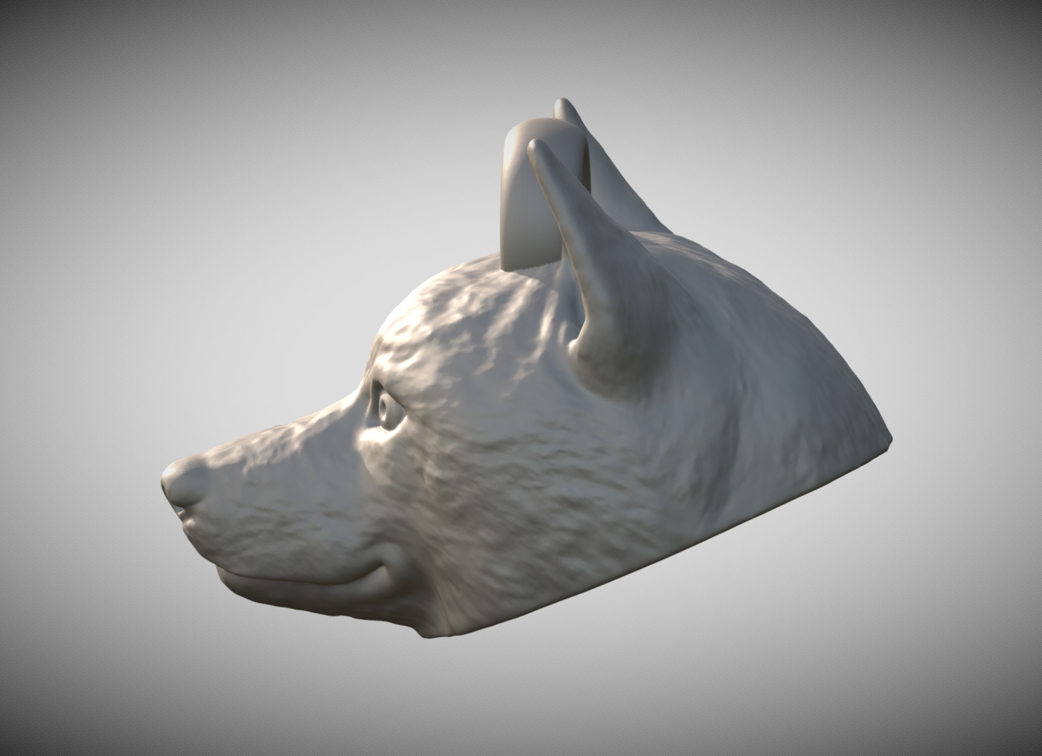 Shiba Inu head key ring 3D model ready for 3D printing 3D print model_3