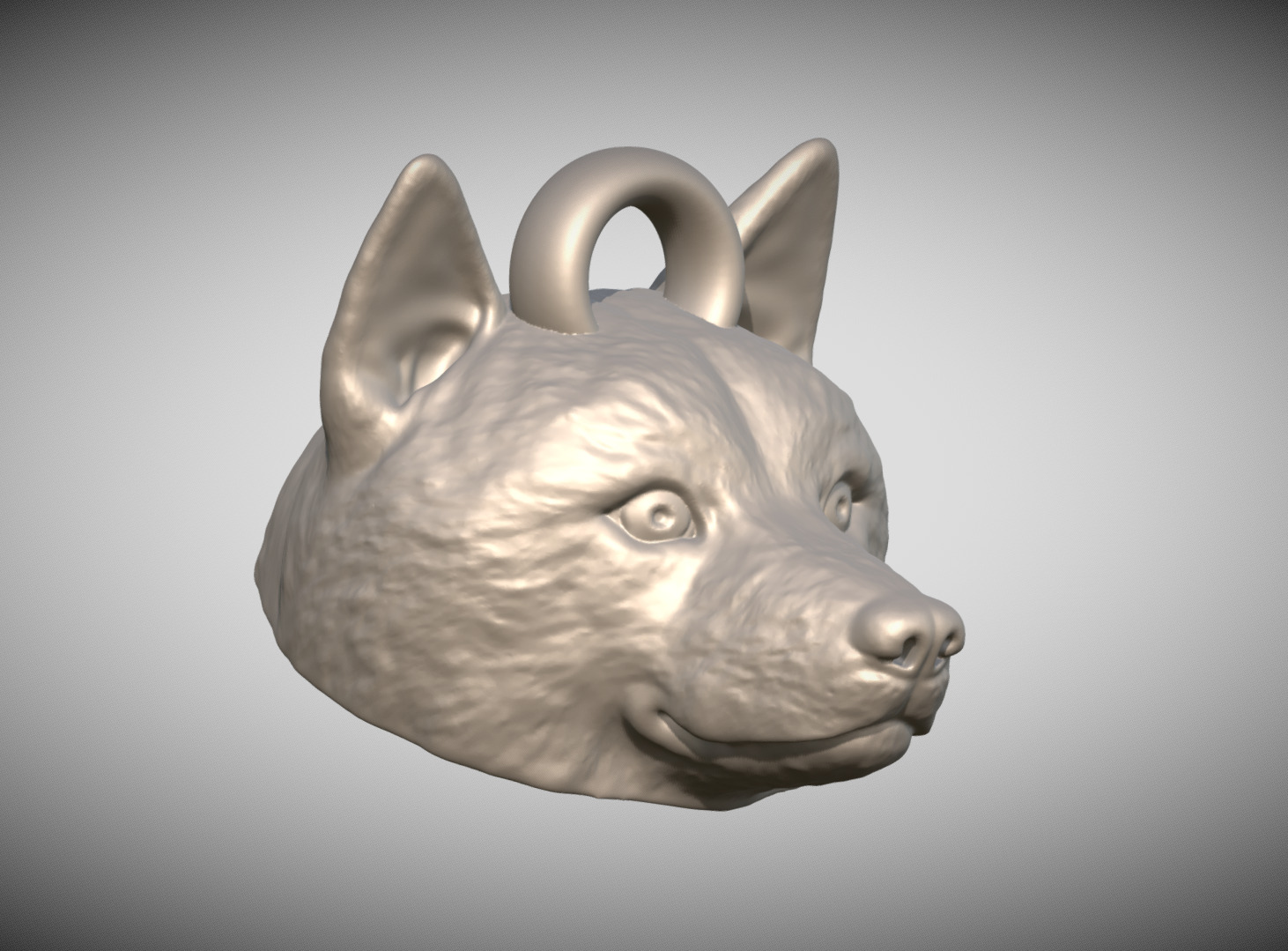 Shiba Inu head key ring 3D model ready for 3D printing 3D print model_7