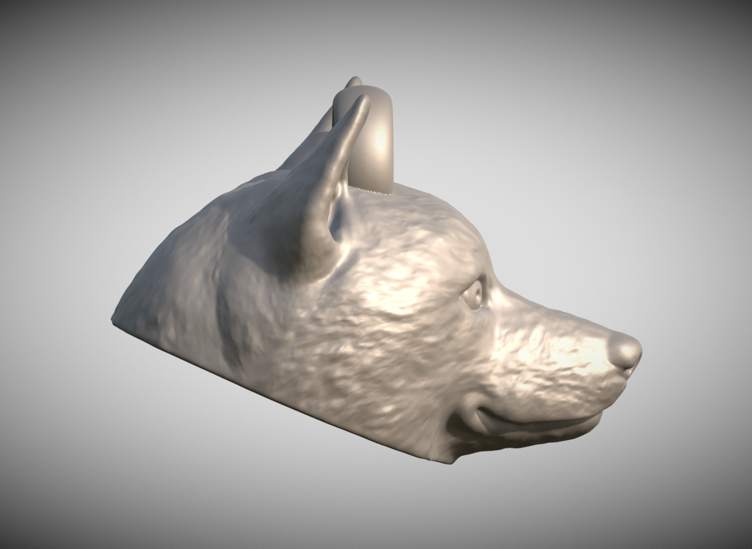 Shiba Inu head key ring 3D model ready for 3D printing 3D print model_6