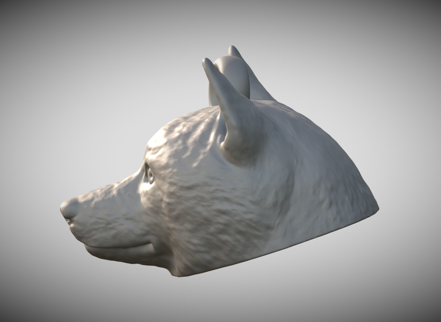 Doge meme head key ring 3D model ready for 3D printing 3D print model_2