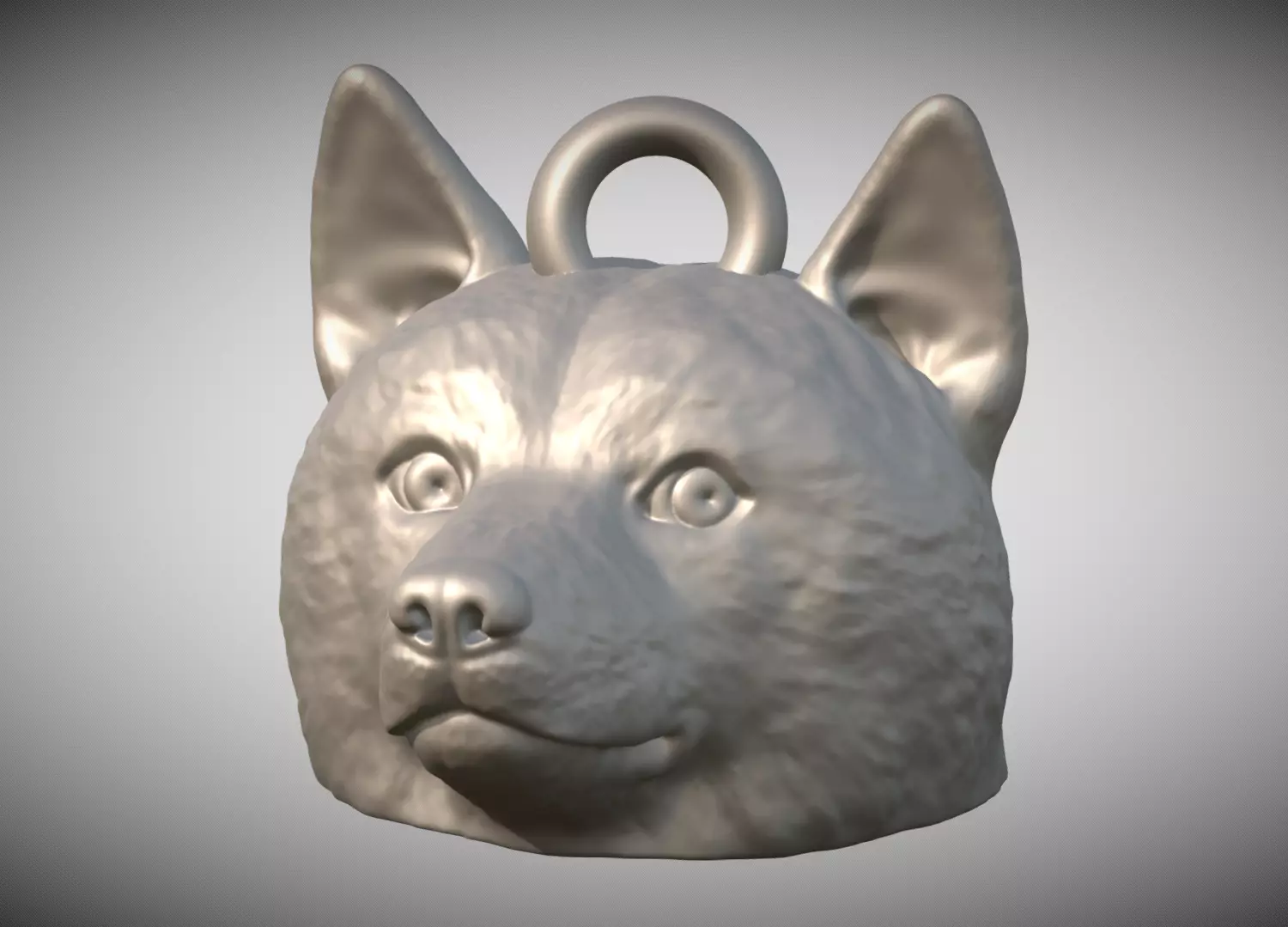 Doge meme head key ring 3D model ready for 3D printing 3D print model_0