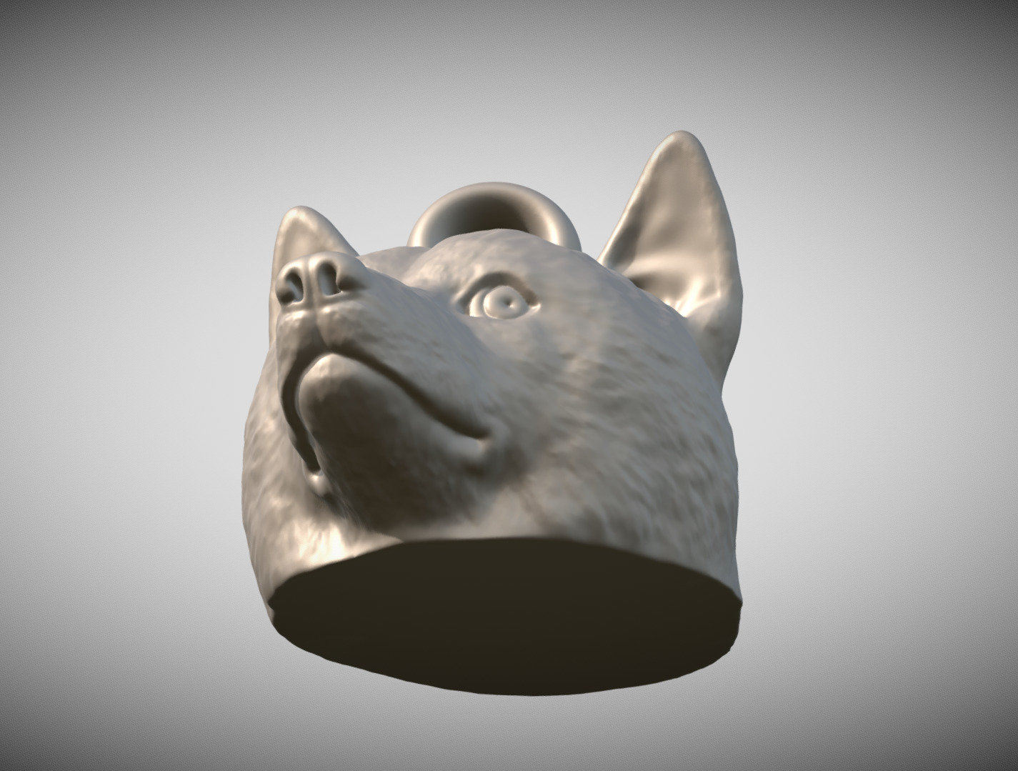 Doge meme head key ring 3D model ready for 3D printing 3D print model_10