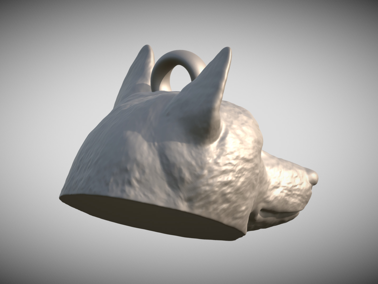 Doge meme head key ring 3D model ready for 3D printing 3D print model_4