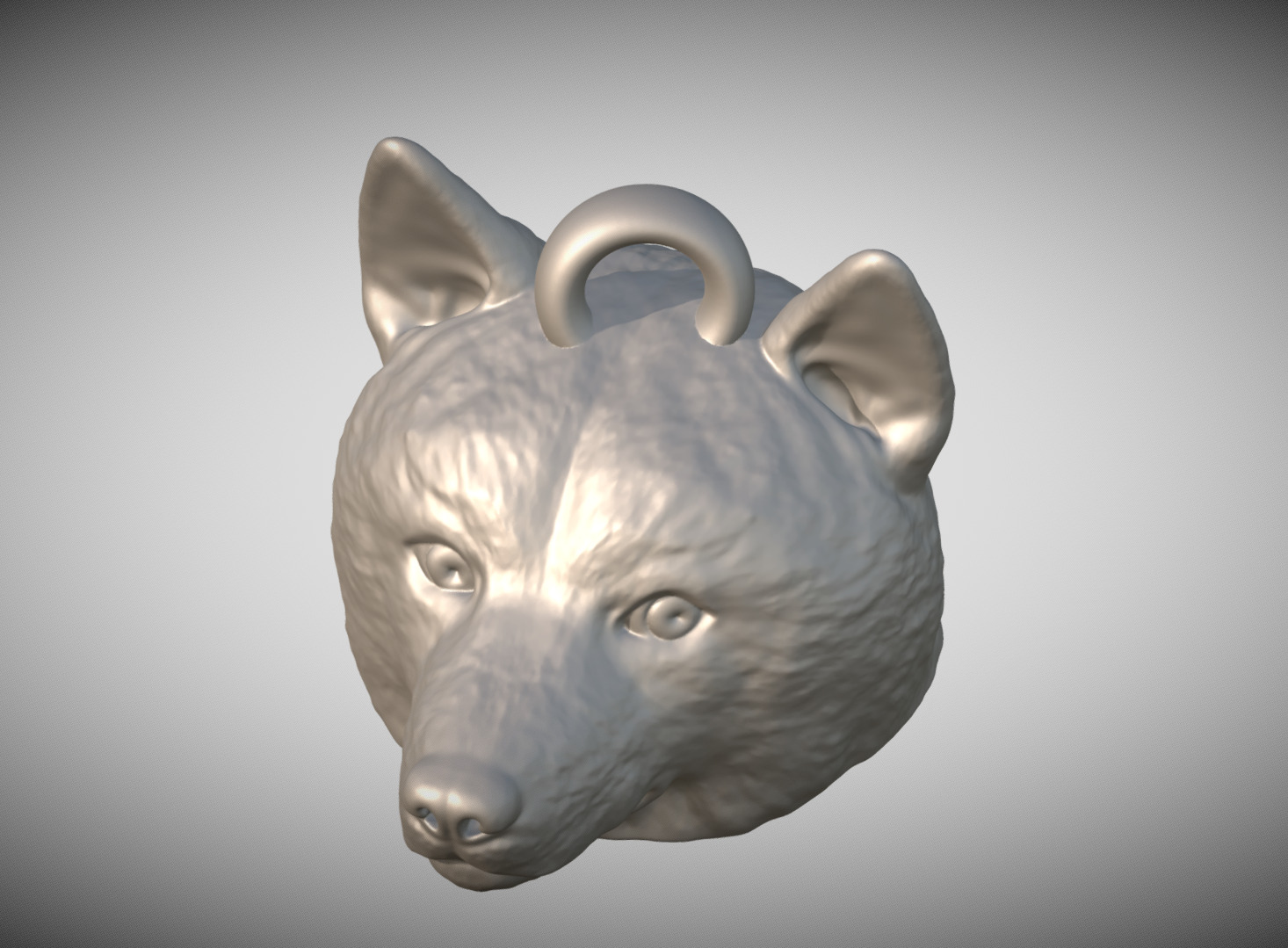 Doge meme head key ring 3D model ready for 3D printing 3D print model_8