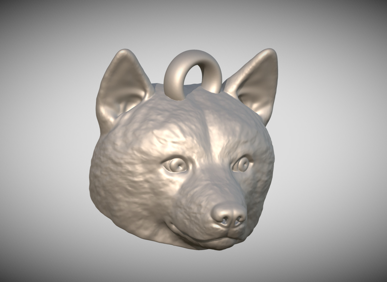 Doge meme head key ring 3D model ready for 3D printing 3D print model_6