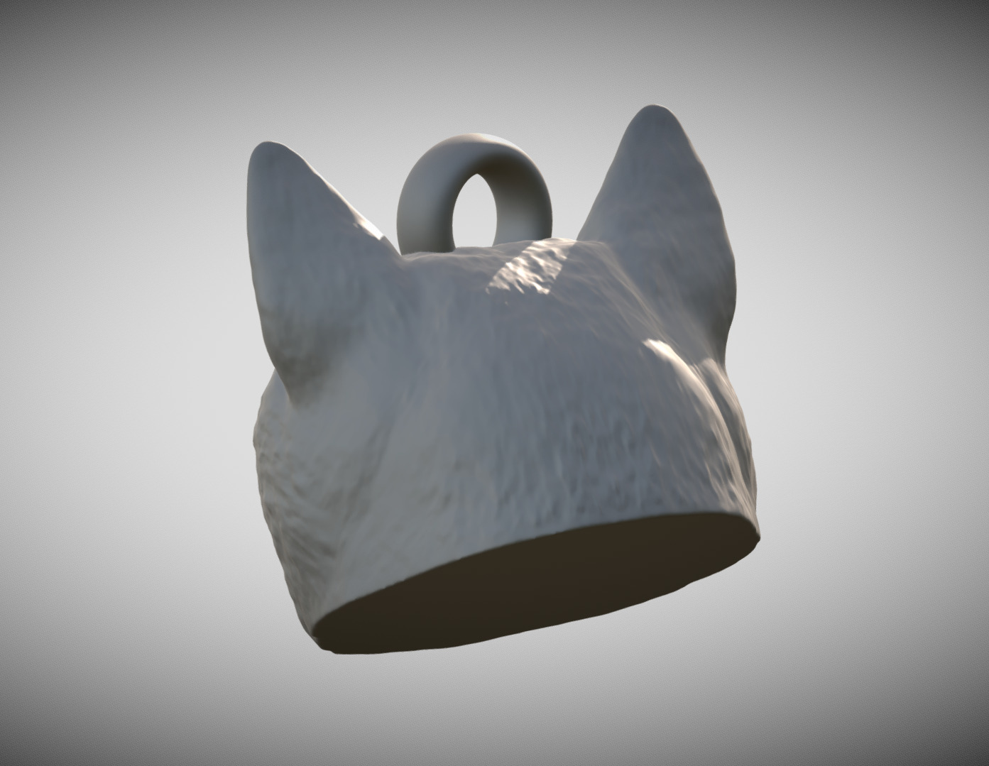 Doge meme head key ring 3D model ready for 3D printing 3D print model_3