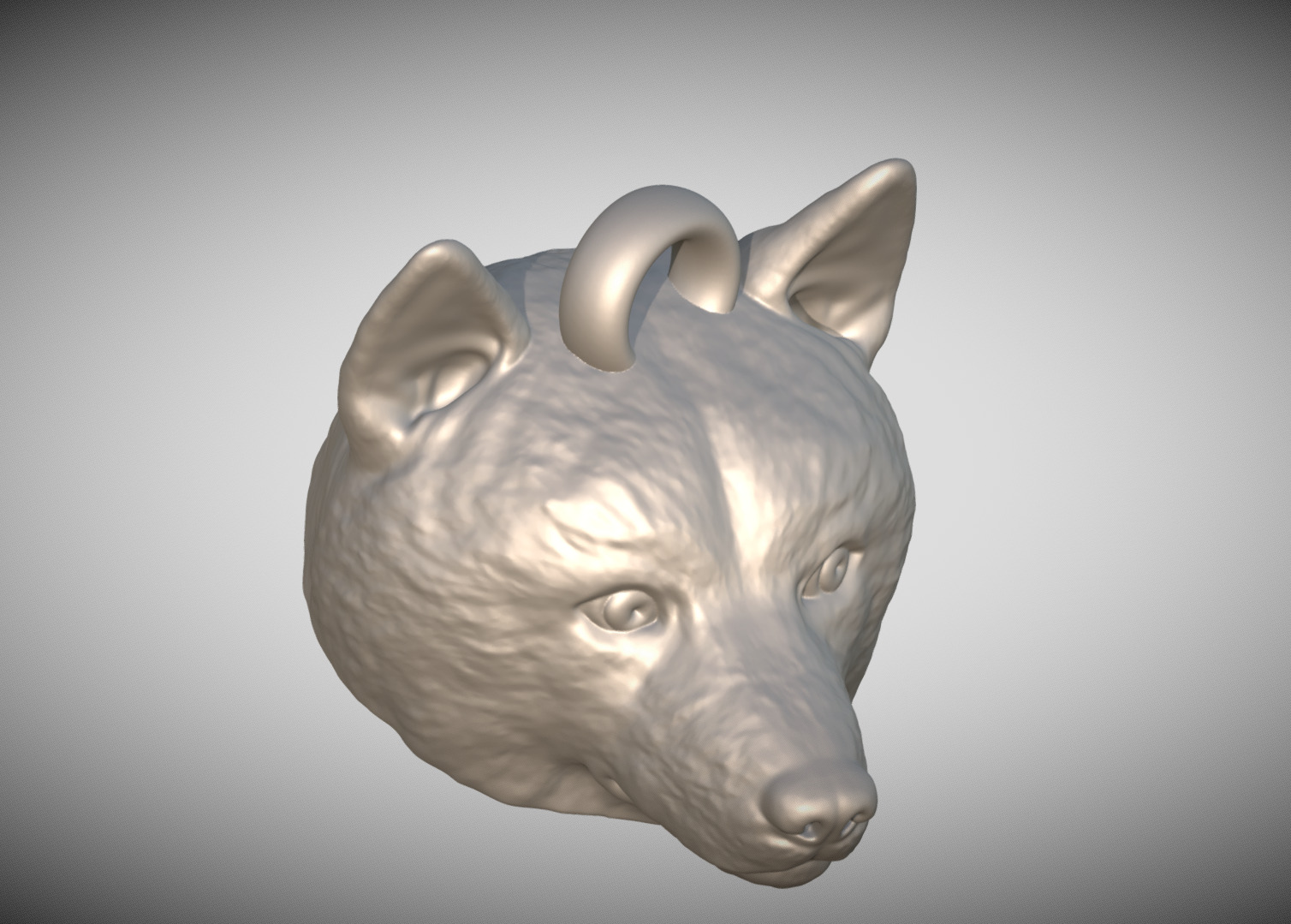 Doge meme head key ring 3D model ready for 3D printing 3D print model_7