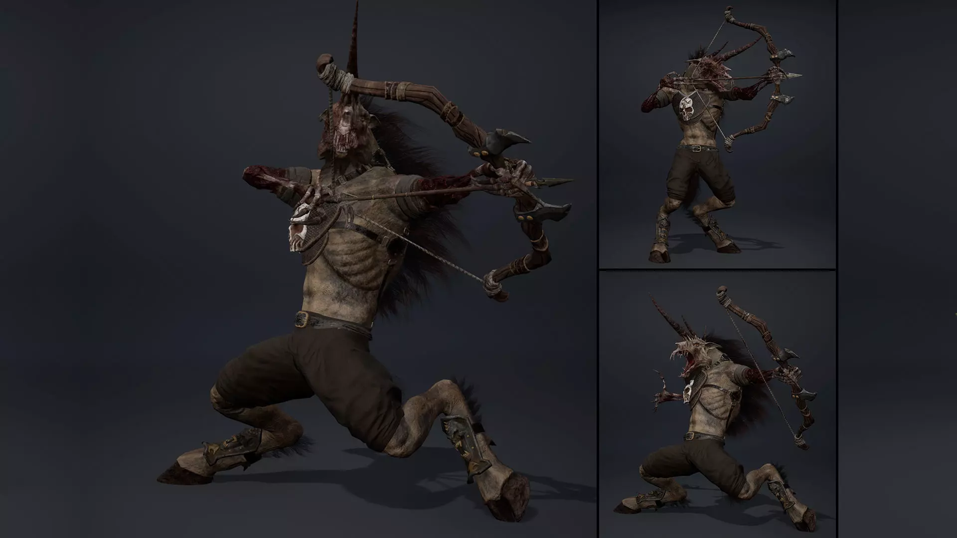 Ashen Archer Damaged Low-poly 3D model_0