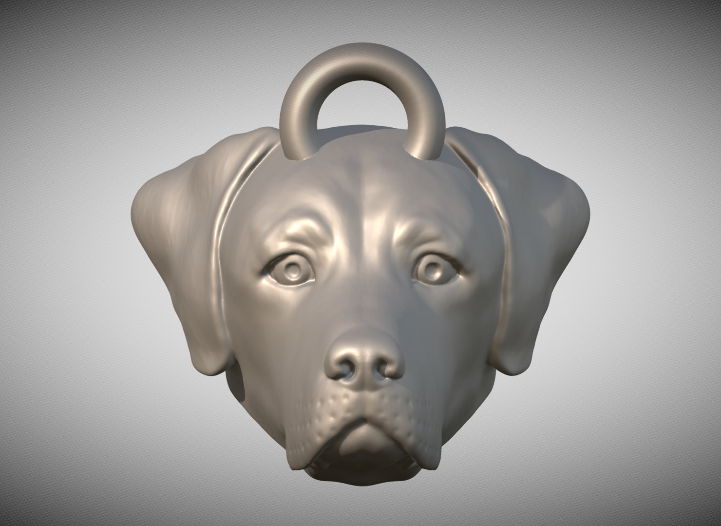 Labrador head key ring 3D model ready for 3D printing 3D print model_1