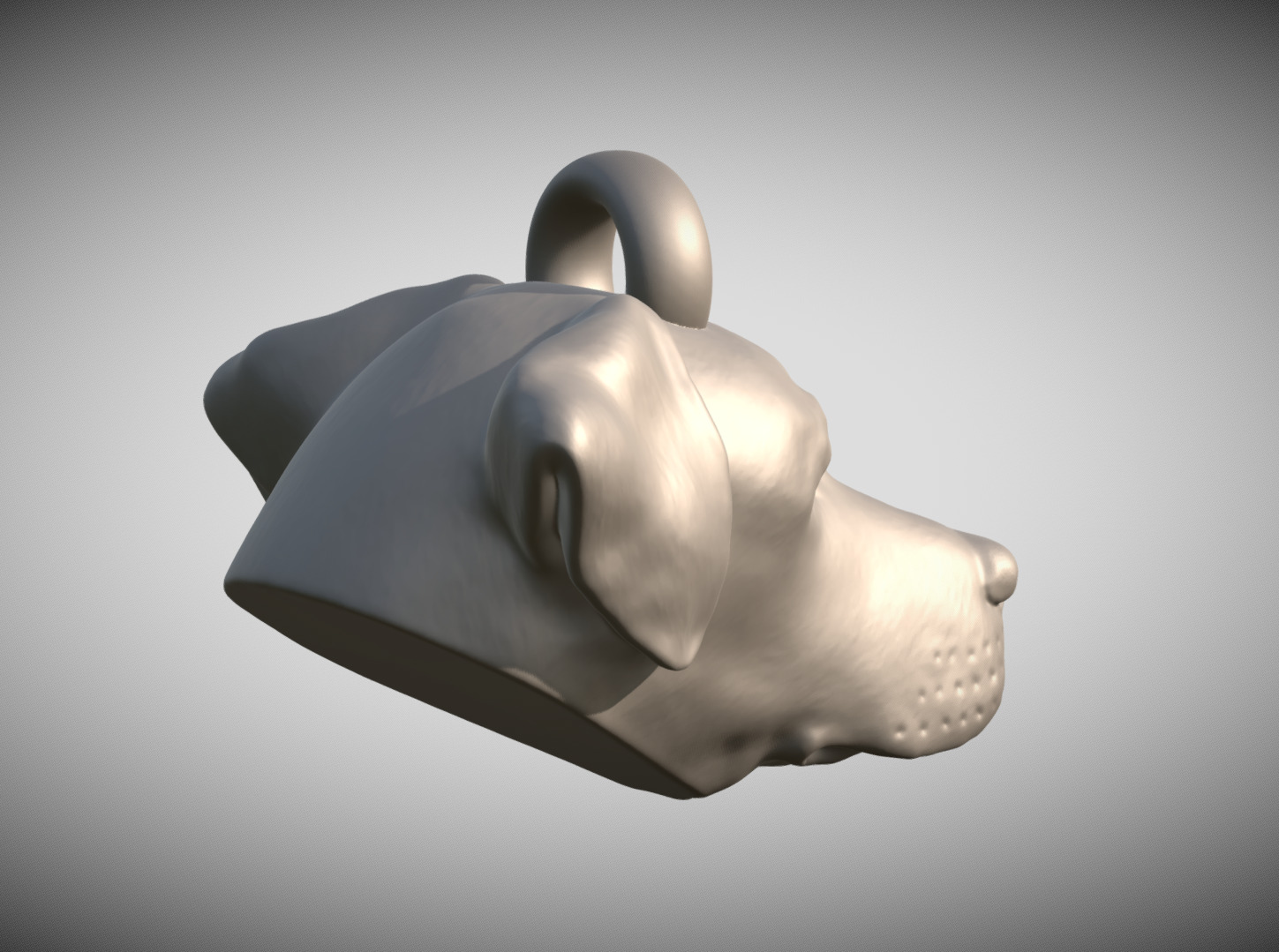 Labrador head key ring 3D model ready for 3D printing 3D print model_5