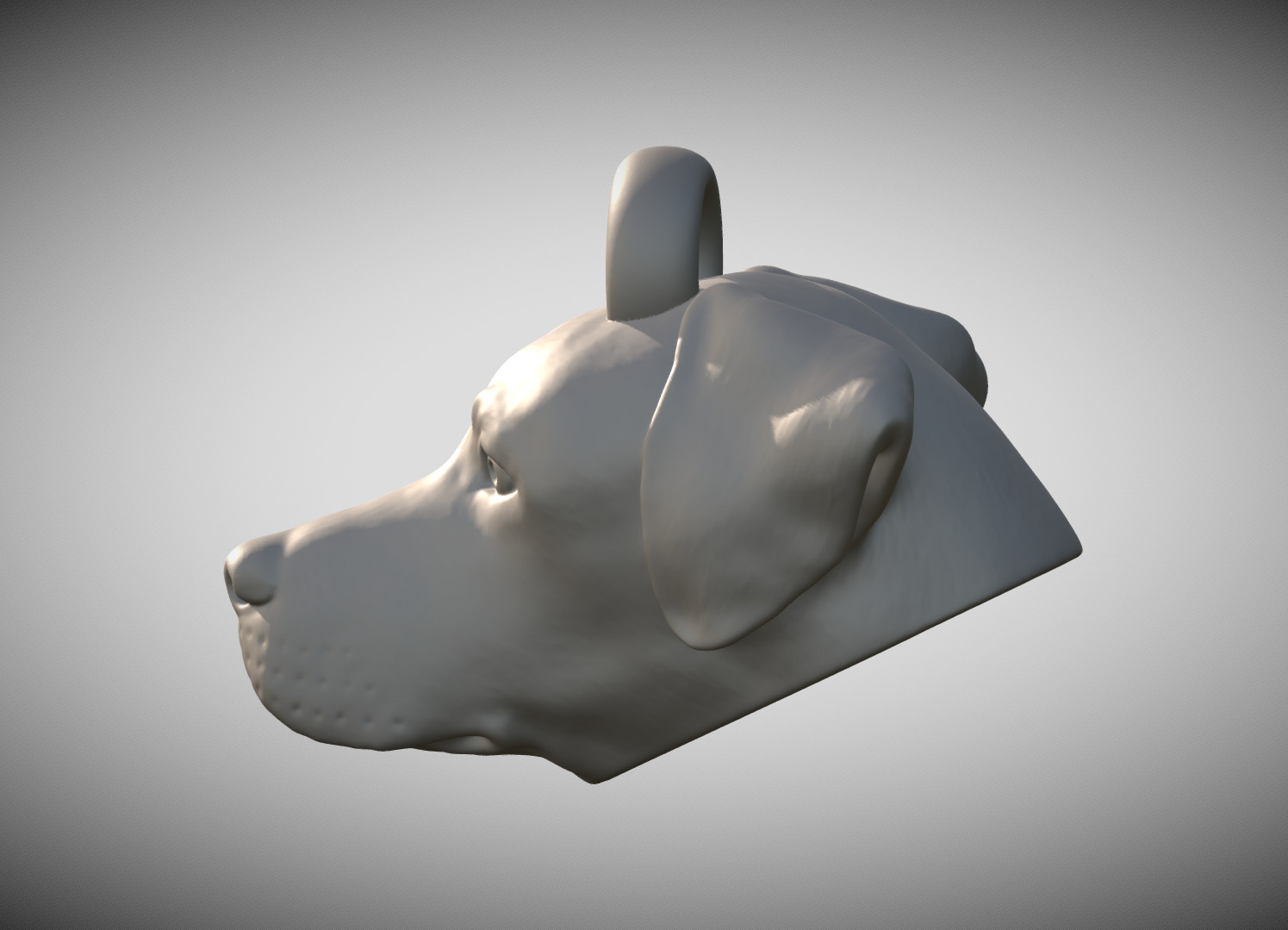 Labrador head key ring 3D model ready for 3D printing 3D print model_3