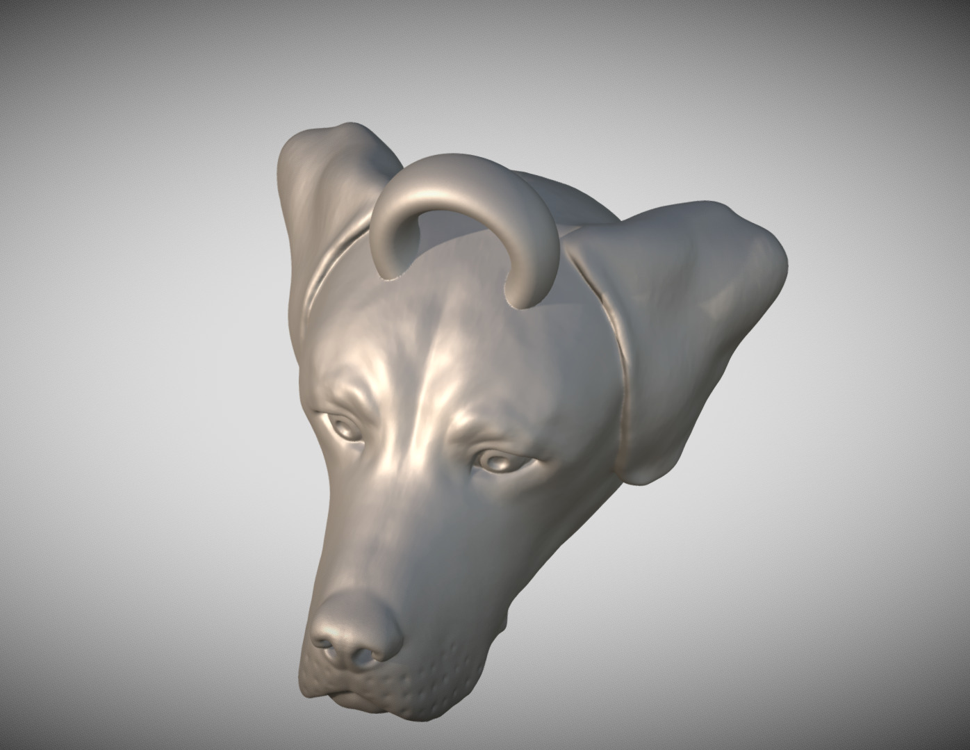 Labrador head key ring 3D model ready for 3D printing 3D print model_10