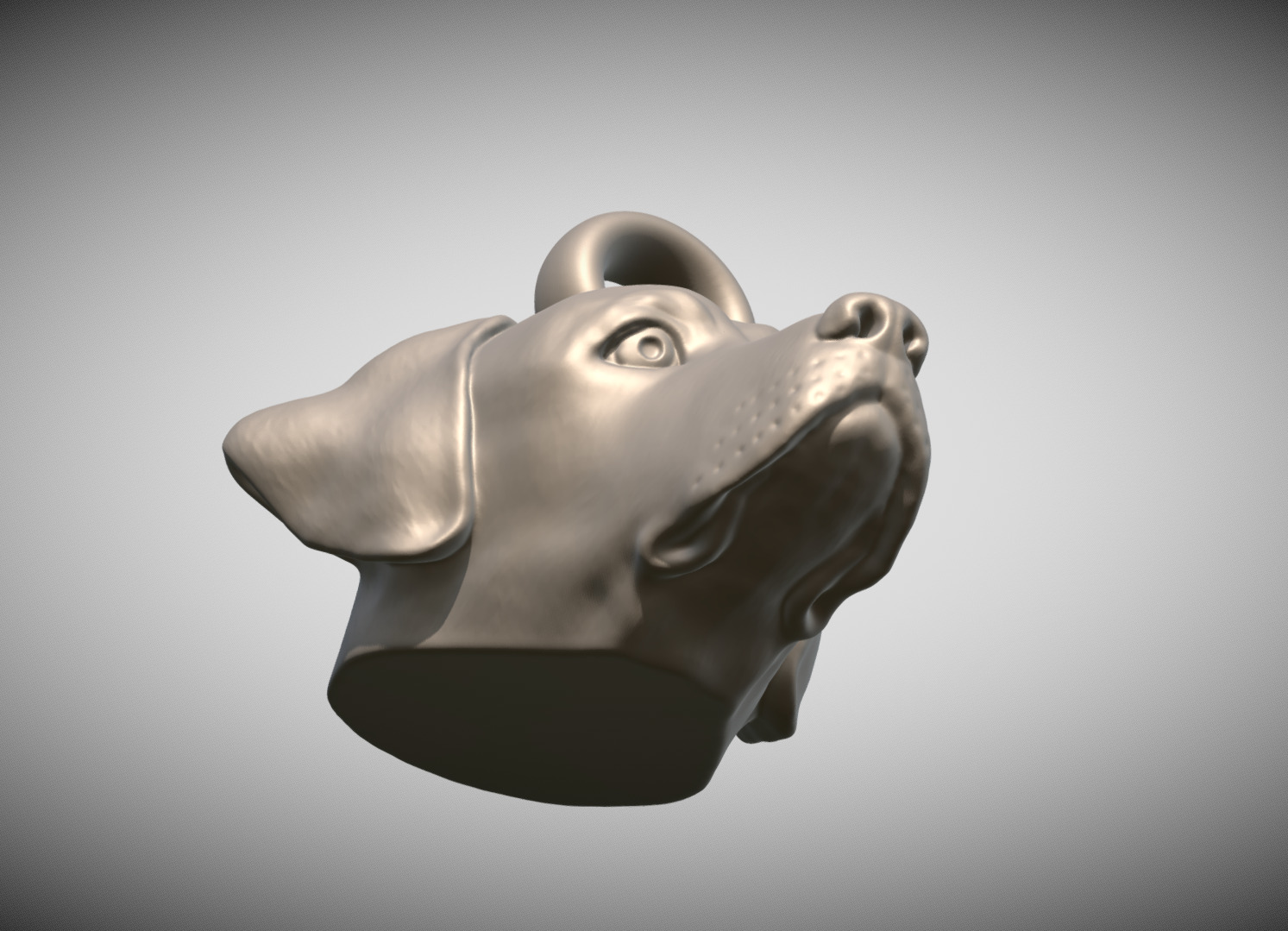 Labrador head key ring 3D model ready for 3D printing 3D print model_11