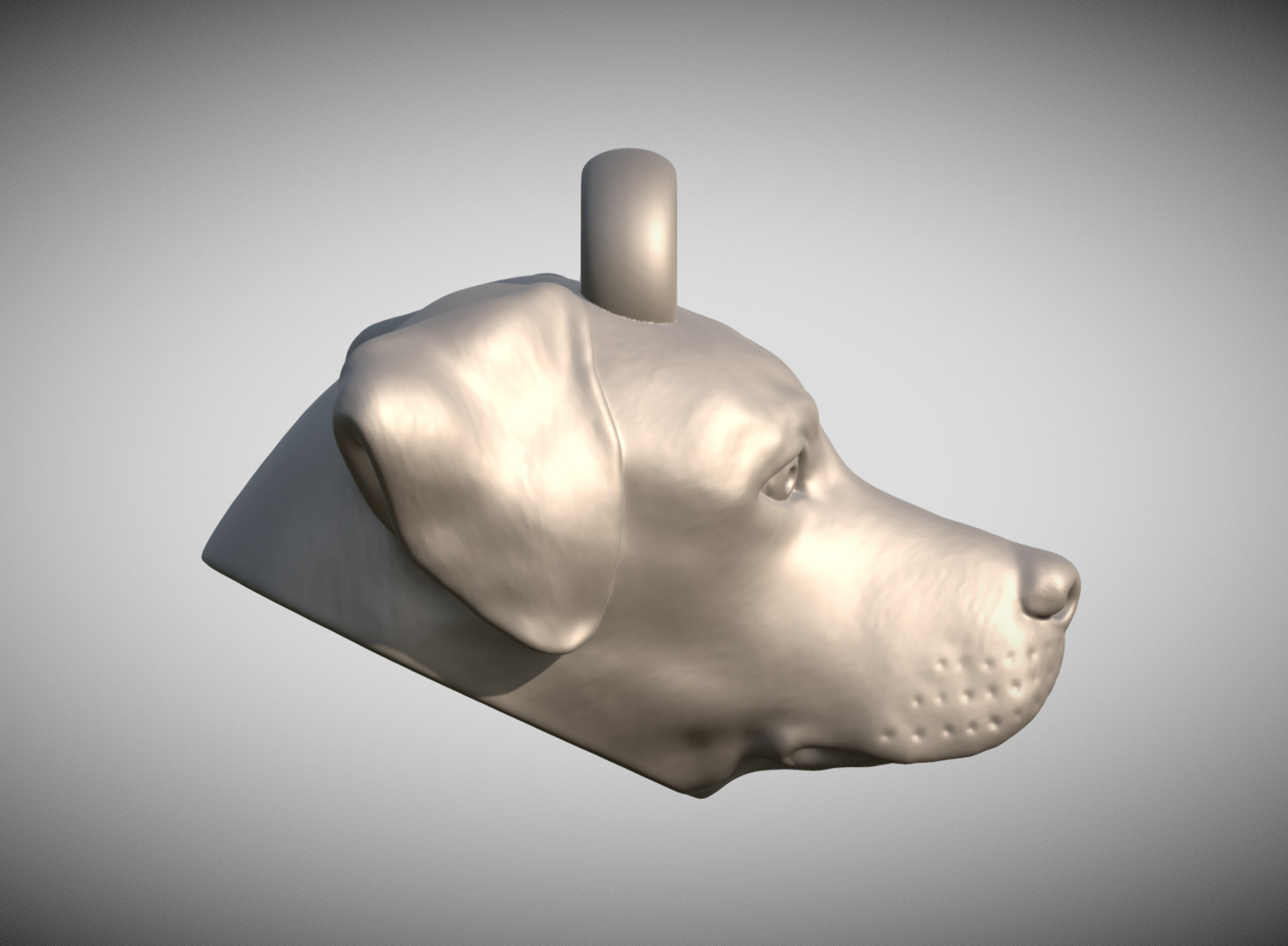 Labrador head key ring 3D model ready for 3D printing 3D print model_6