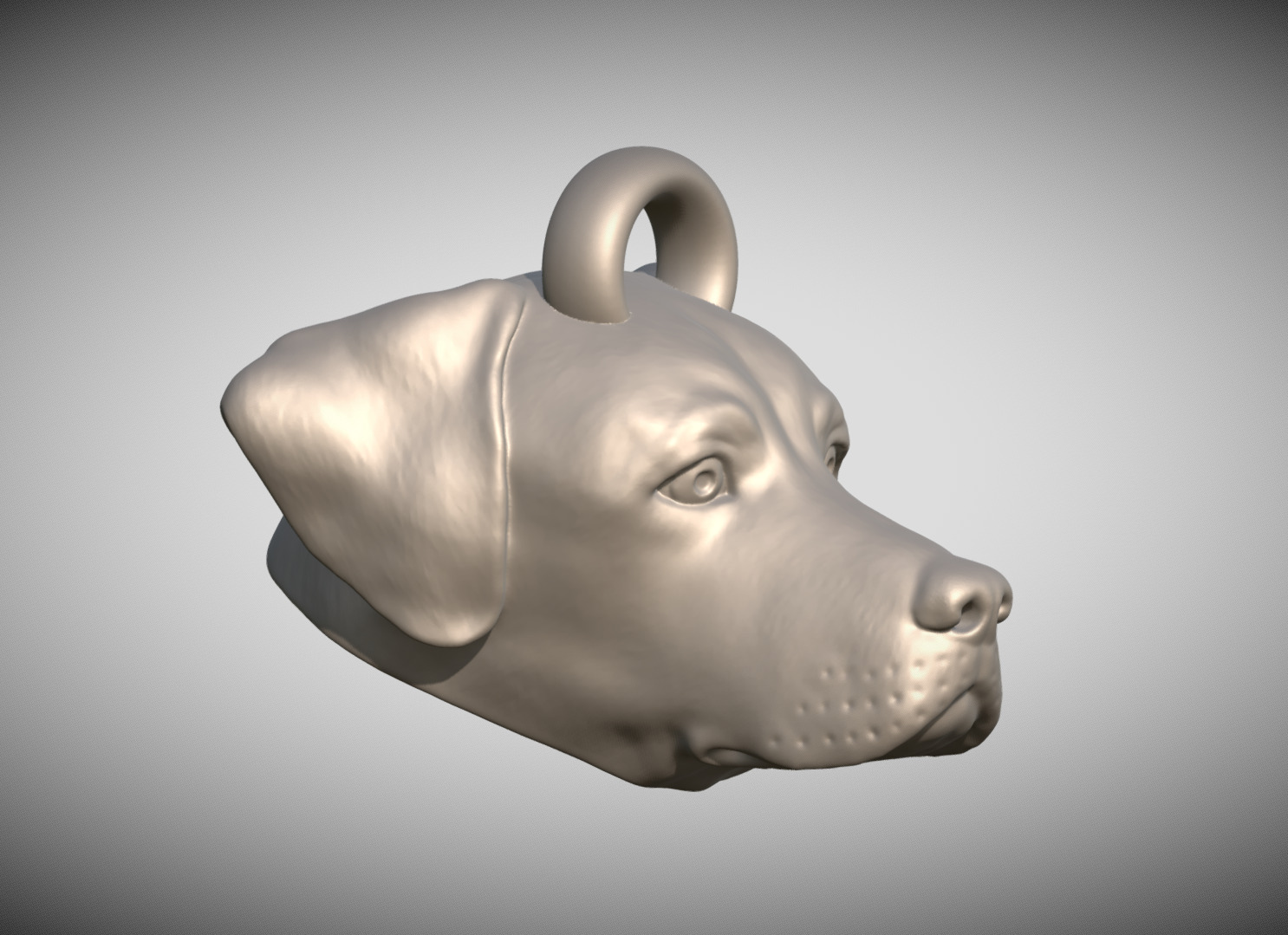 Labrador head key ring 3D model ready for 3D printing 3D print model_7