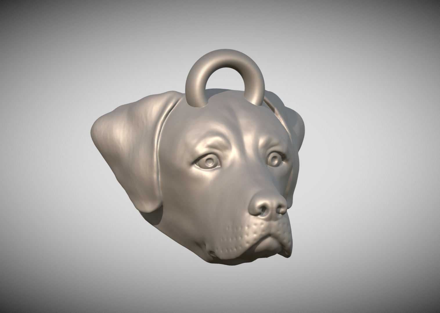 Labrador head key ring 3D model ready for 3D printing 3D print model_8