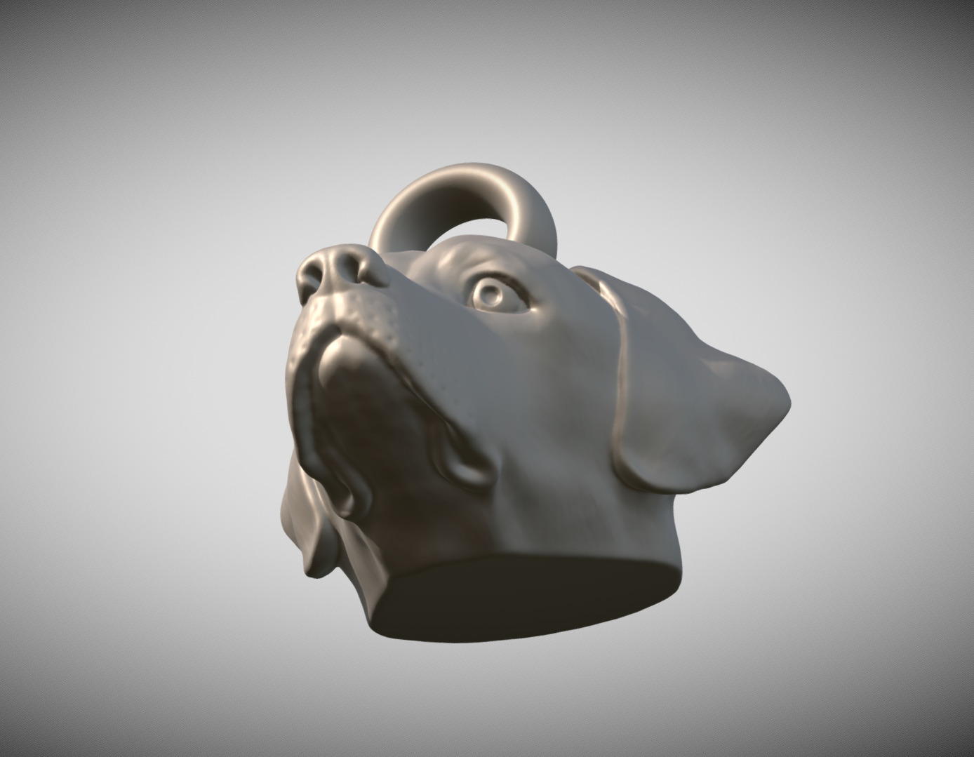 Labrador head key ring 3D model ready for 3D printing 3D print model_12