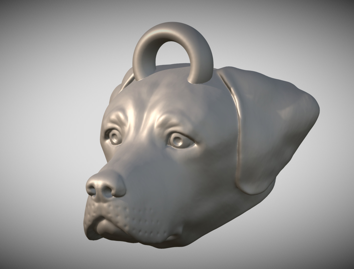Labrador head key ring 3D model ready for 3D printing 3D print model_2