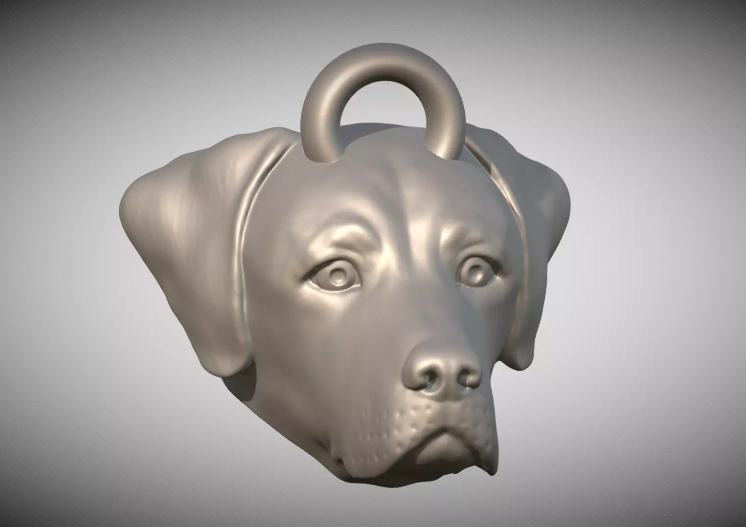 Labrador head key ring 3D model ready for 3D printing 3D print model_0