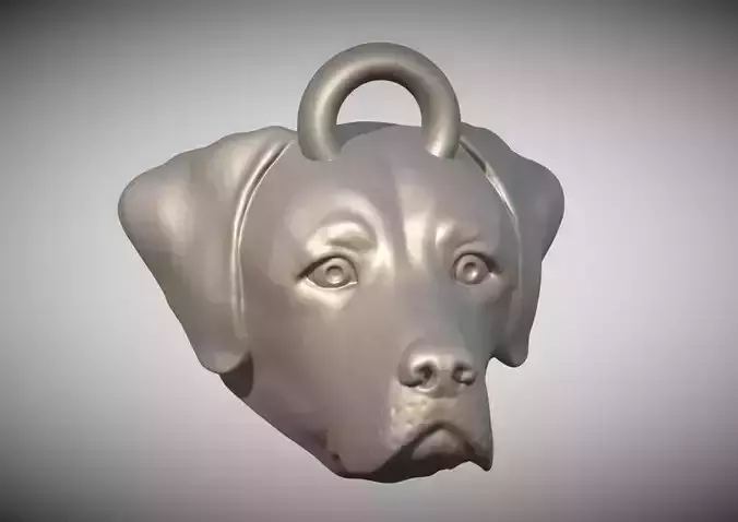 Labrador head key ring 3D model ready for 3D printing 3D print model