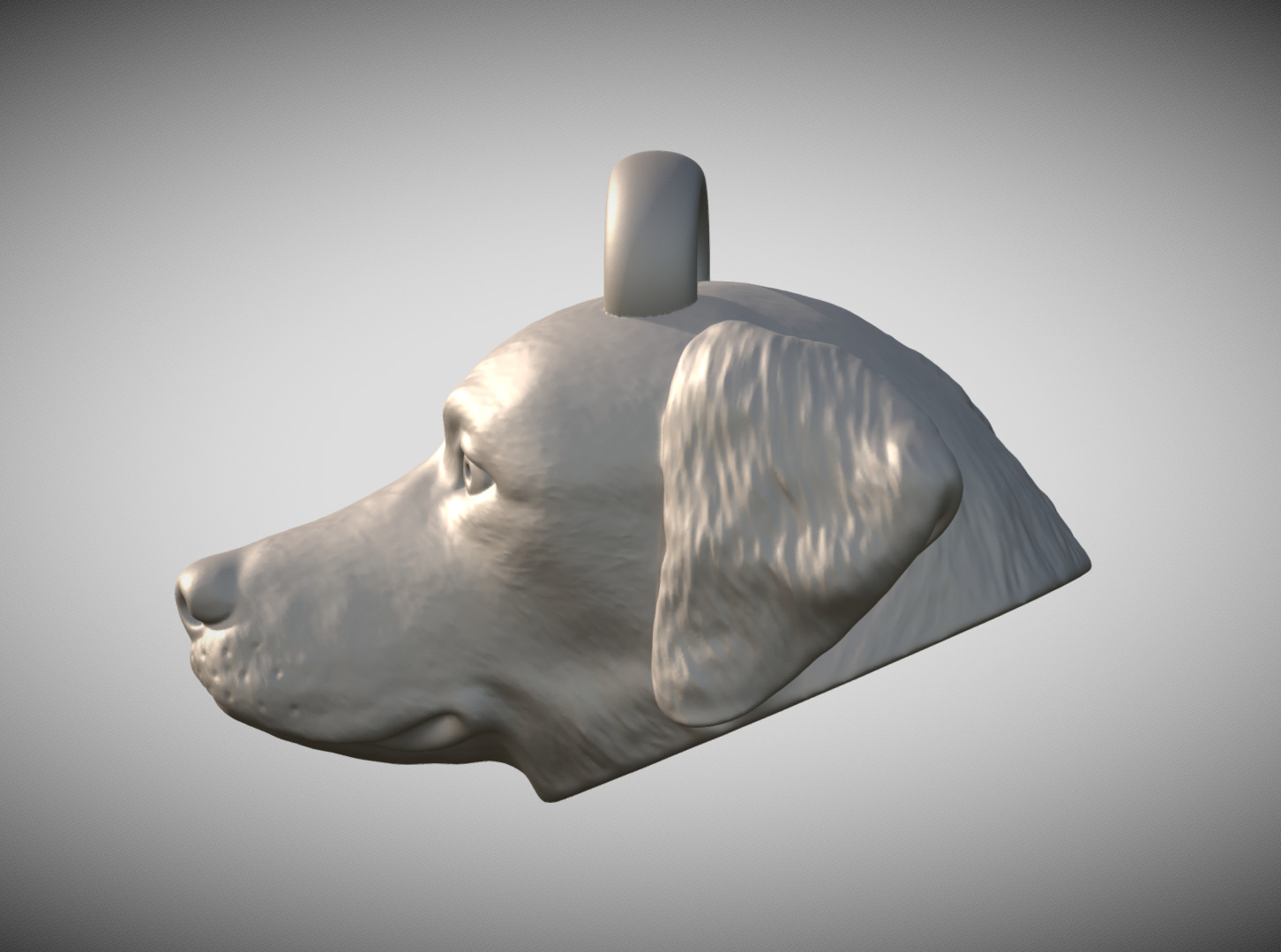Golden Retriever head key ring 3D model ready for 3D printing 3D print model_3