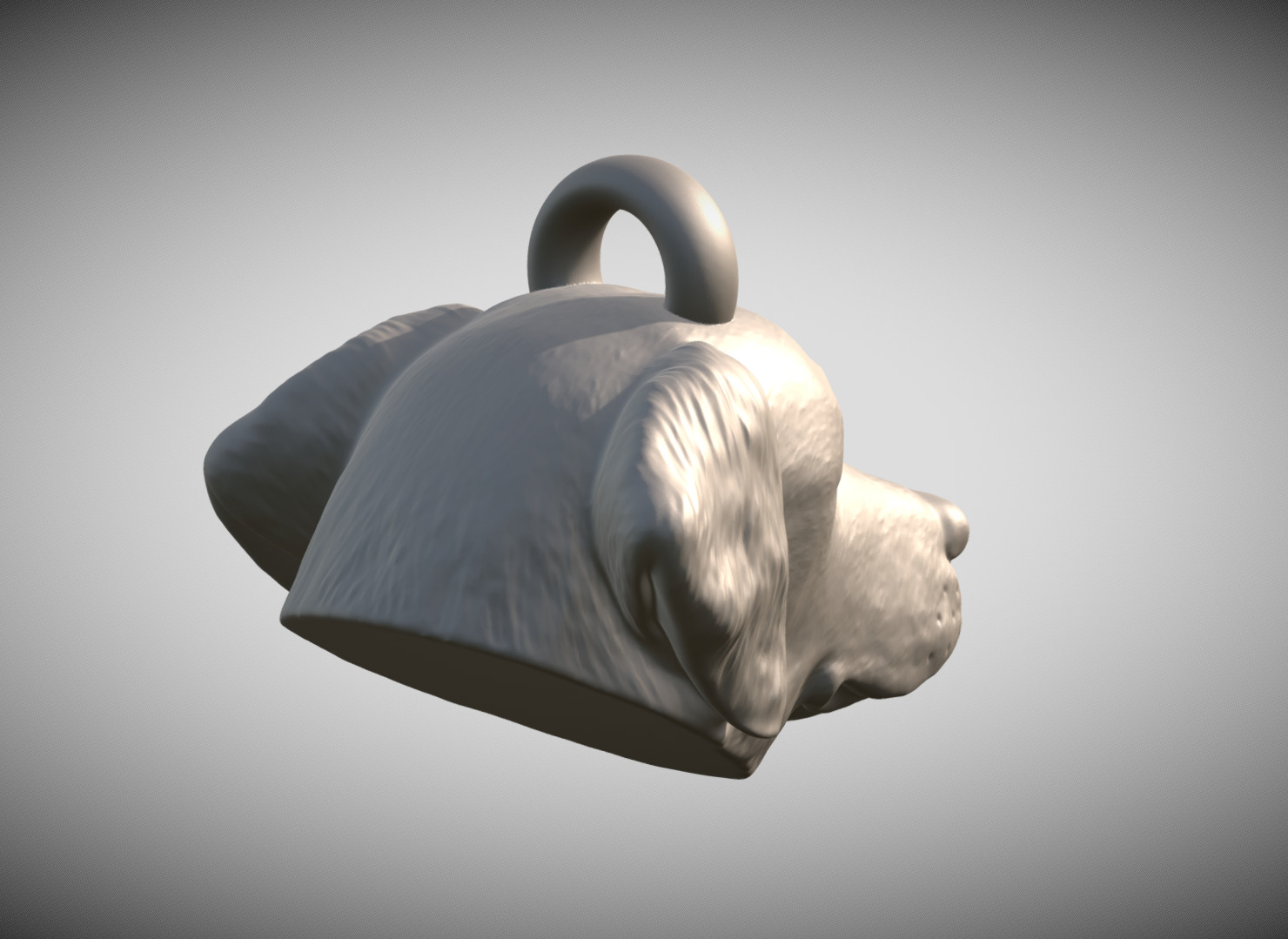 Golden Retriever head key ring 3D model ready for 3D printing 3D print model_5