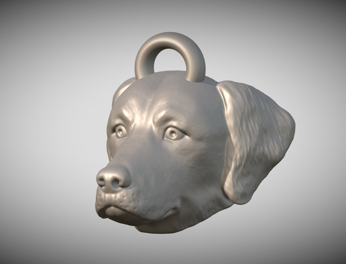 Golden Retriever head key ring 3D model ready for 3D printing 3D print model_2