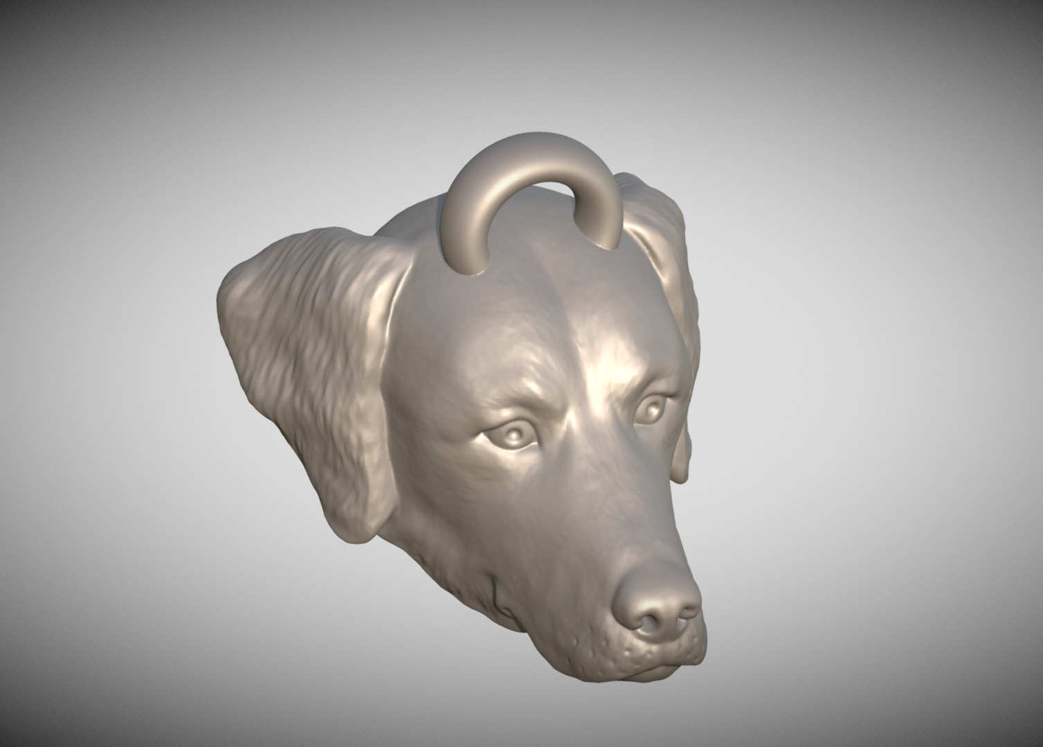 Golden Retriever head key ring 3D model ready for 3D printing 3D print model_9