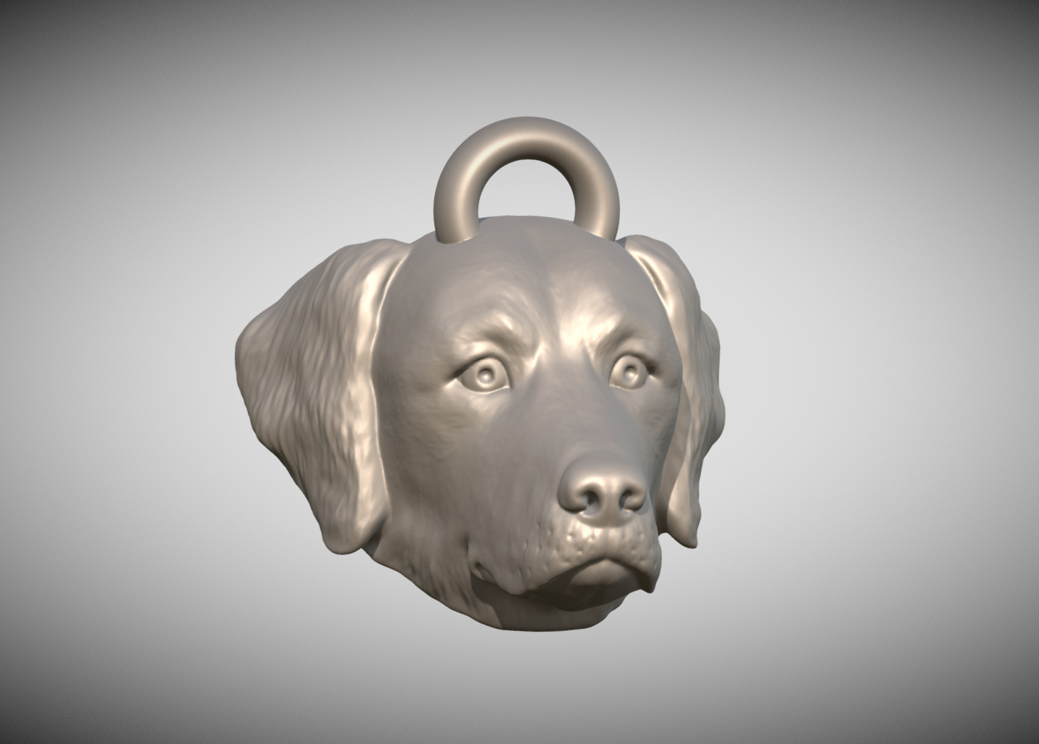 Golden Retriever head key ring 3D model ready for 3D printing 3D print model_8