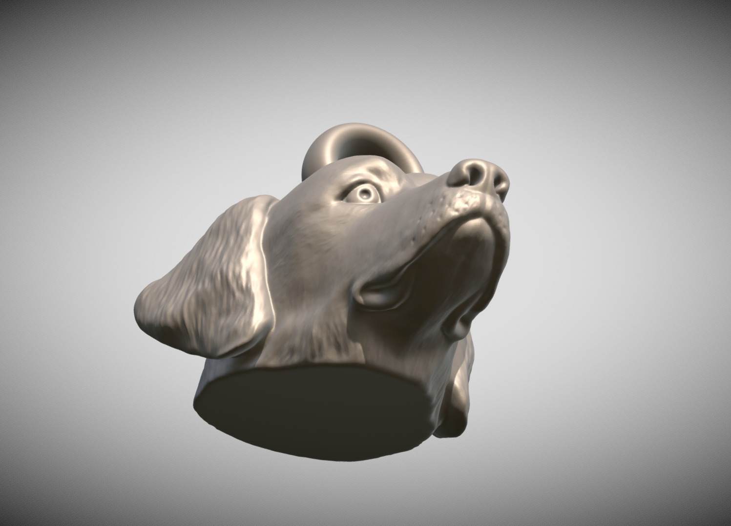Golden Retriever head key ring 3D model ready for 3D printing 3D print model_11