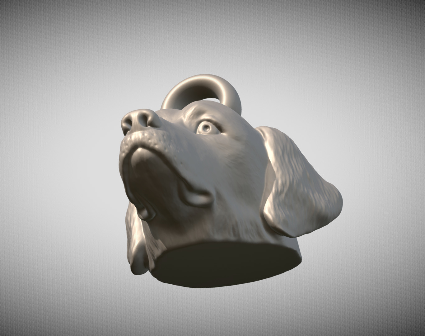 Golden Retriever head key ring 3D model ready for 3D printing 3D print model_12