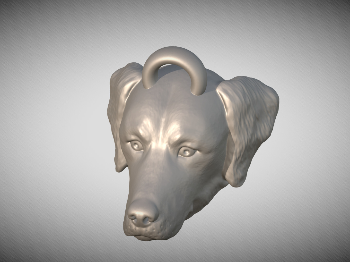 Golden Retriever head key ring 3D model ready for 3D printing 3D print model_10
