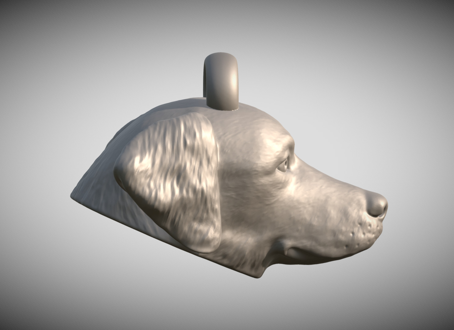 Golden Retriever head key ring 3D model ready for 3D printing 3D print model_6