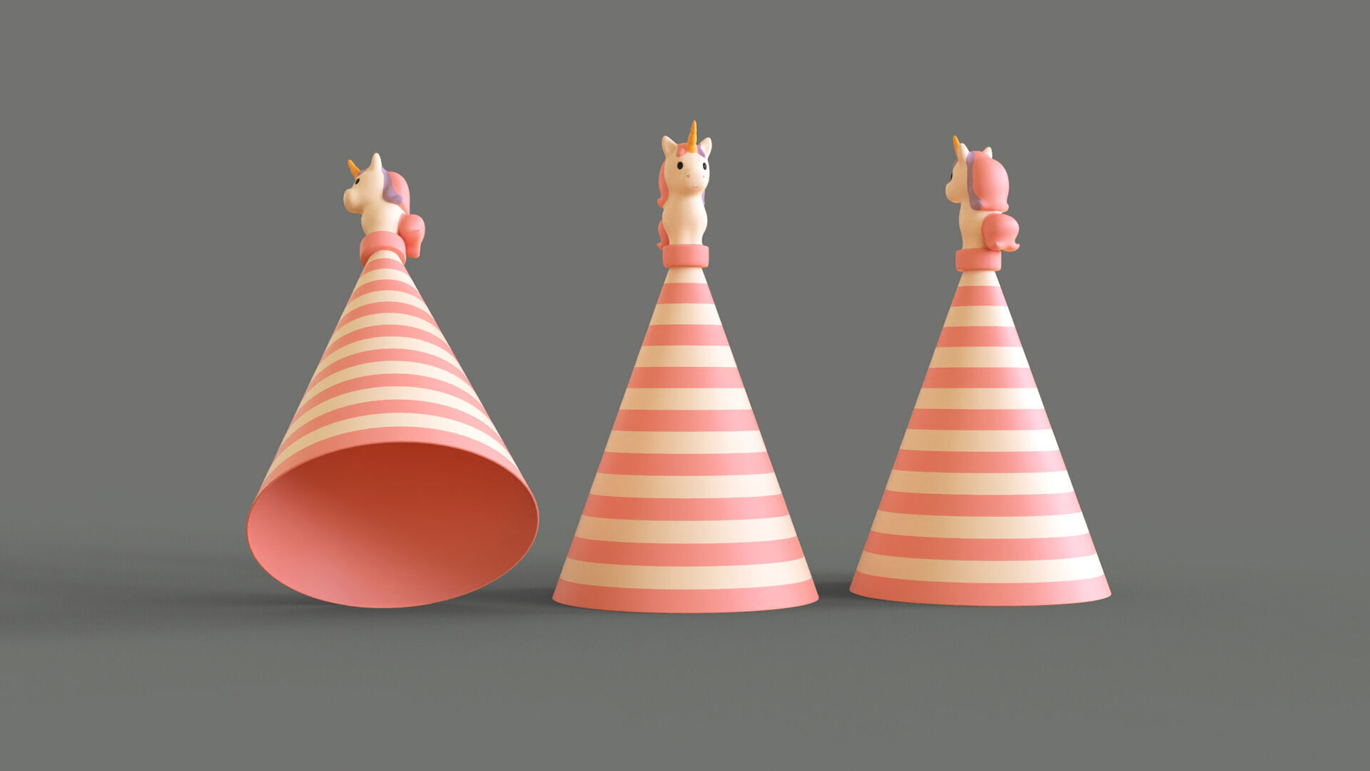 Birthday Hat - Colorful Party Decoration Prop 05 Low-poly 3D model_1