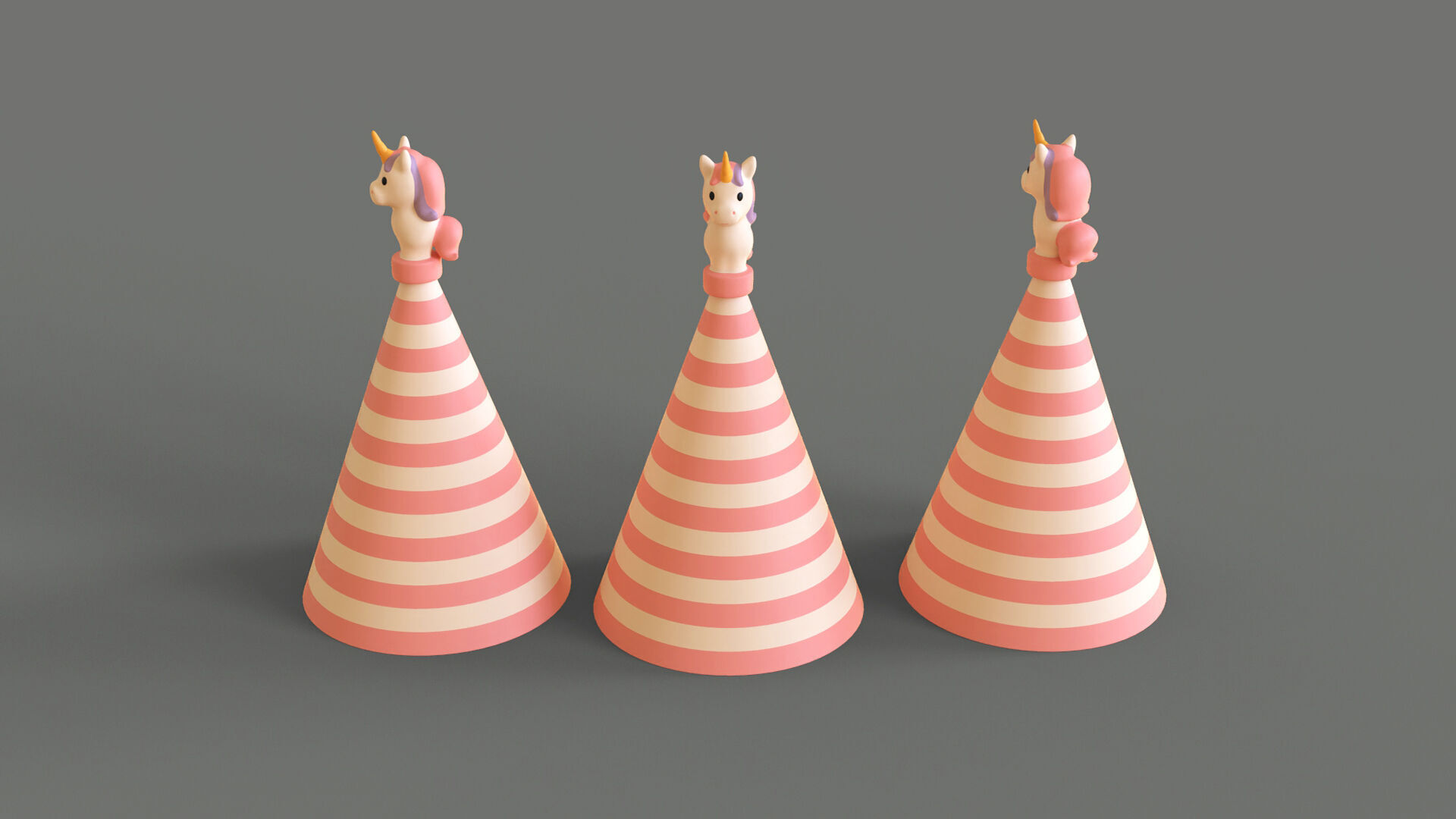 Birthday Hat - Colorful Party Decoration Prop 05 Low-poly 3D model_2