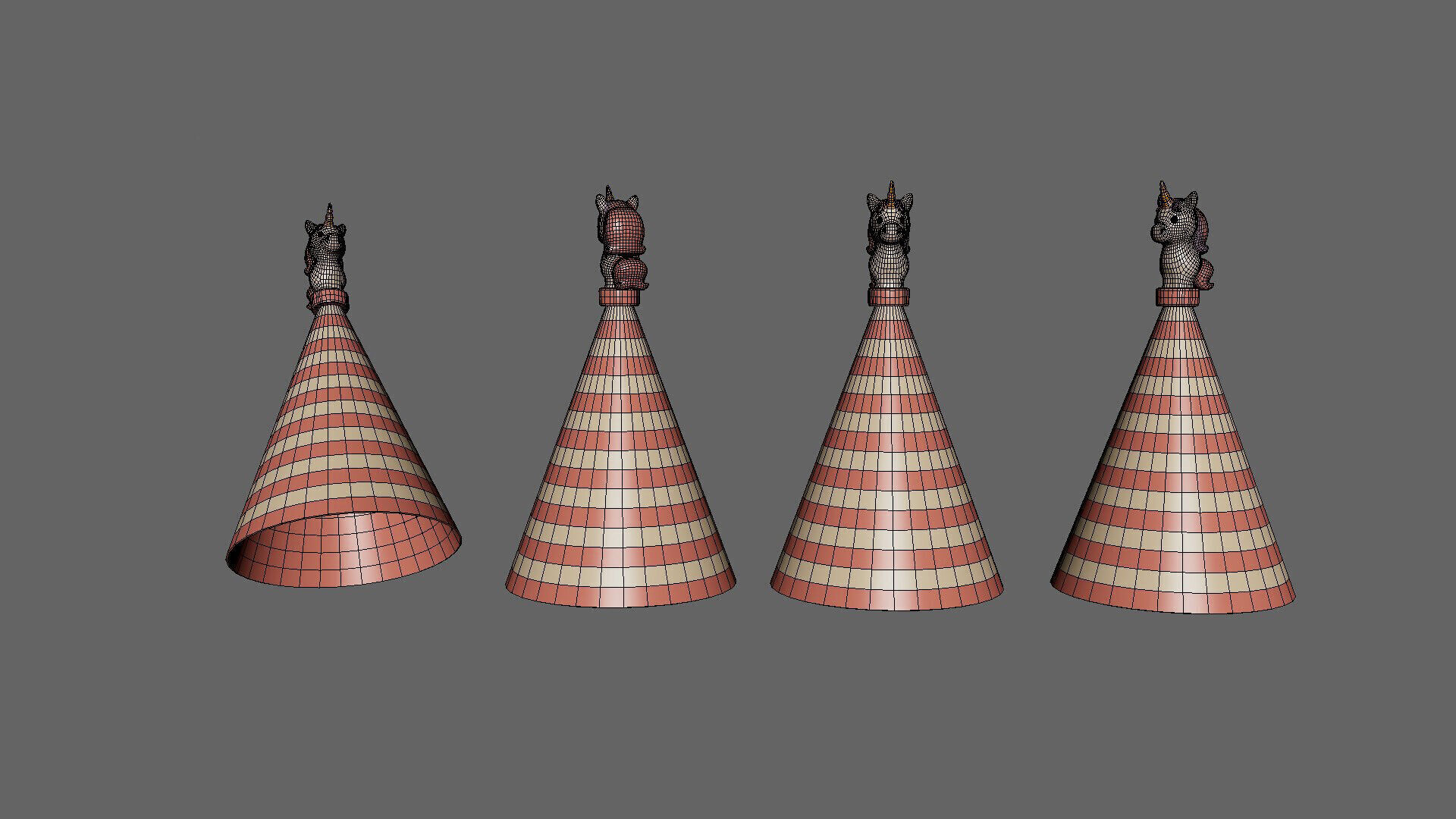 Birthday Hat - Colorful Party Decoration Prop 05 Low-poly 3D model_6