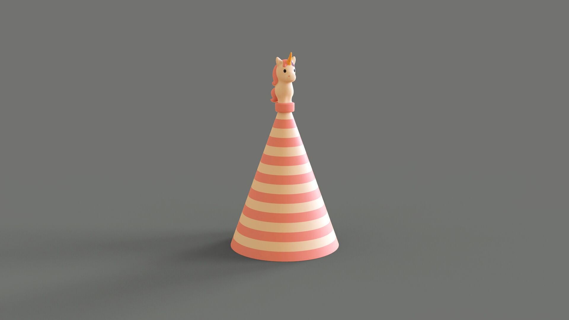 Birthday Hat - Colorful Party Decoration Prop 05 Low-poly 3D model_4