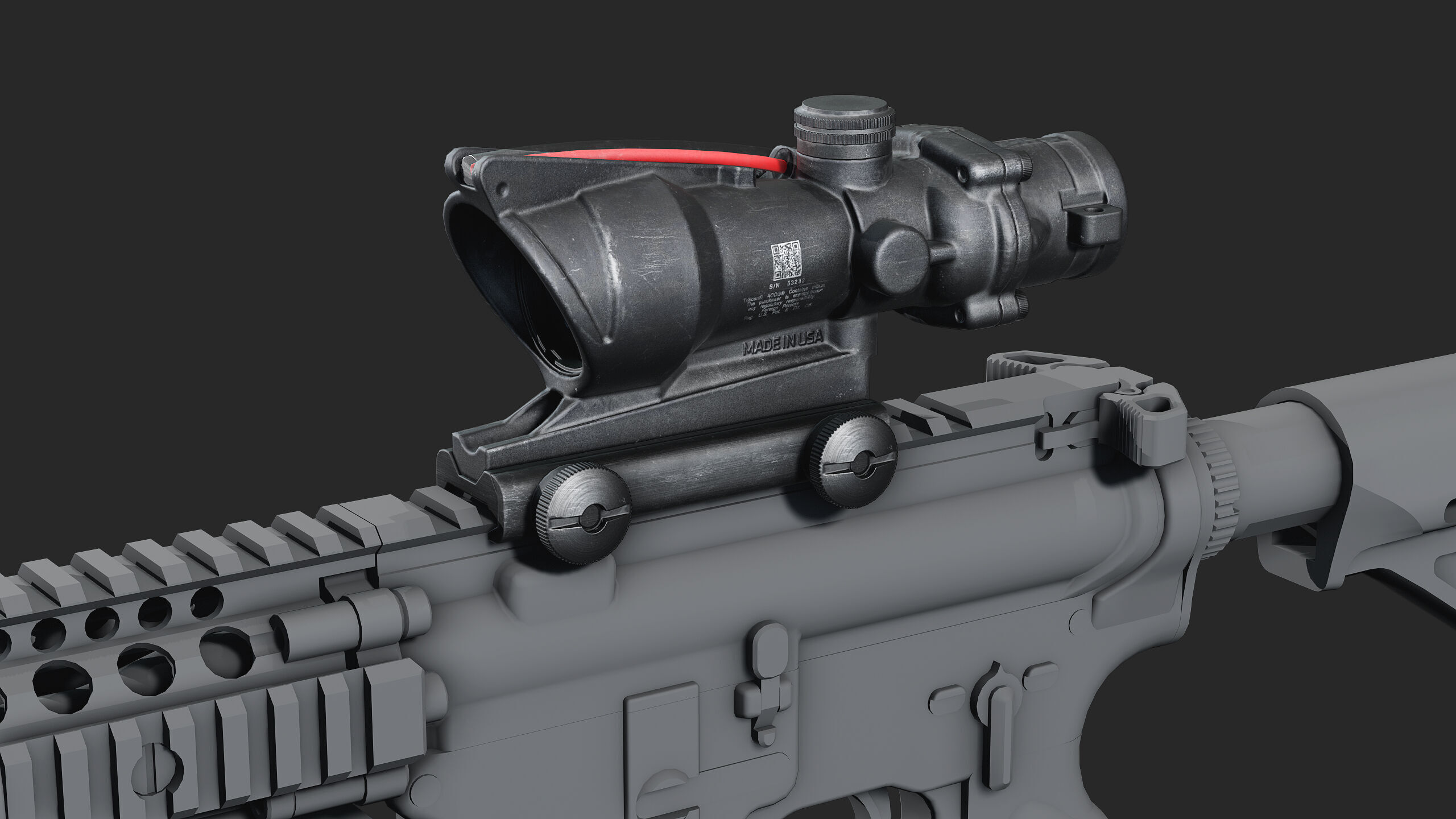 Trijicon 4x32 ACOG  Low-poly 3D model_1