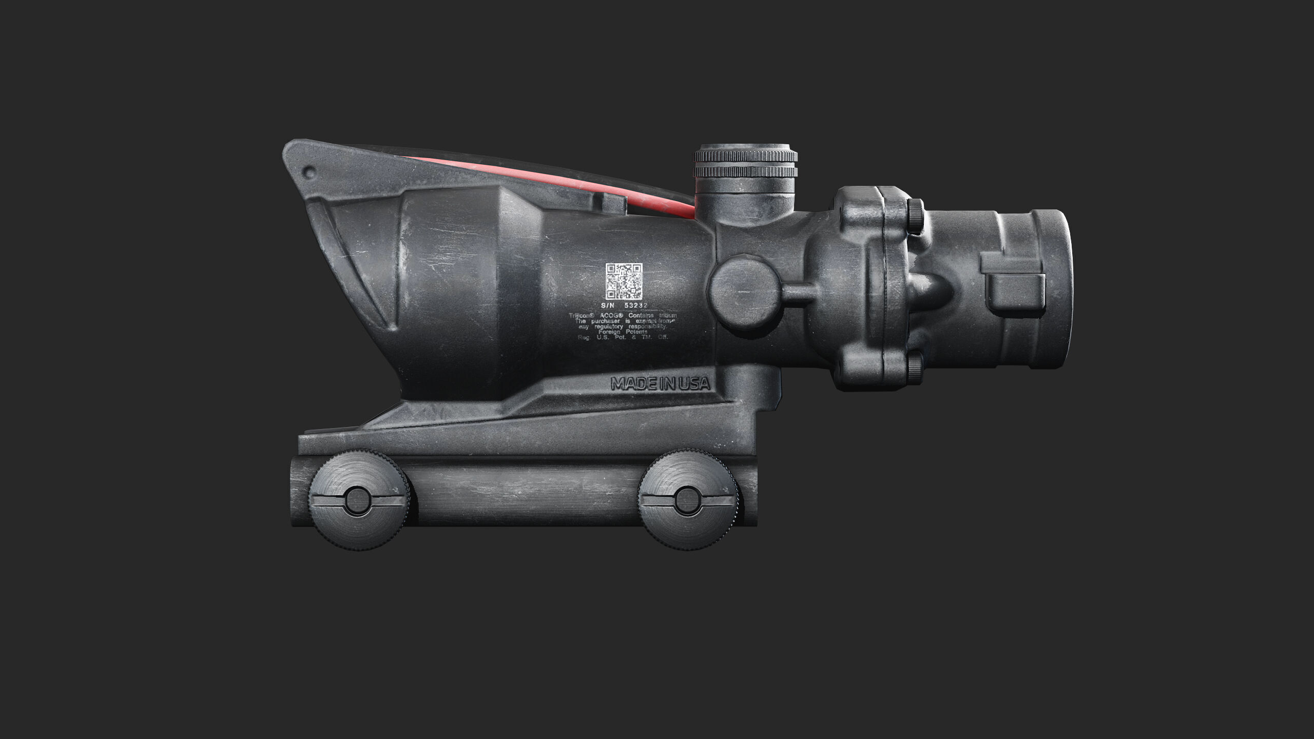 Trijicon 4x32 ACOG  Low-poly 3D model_7