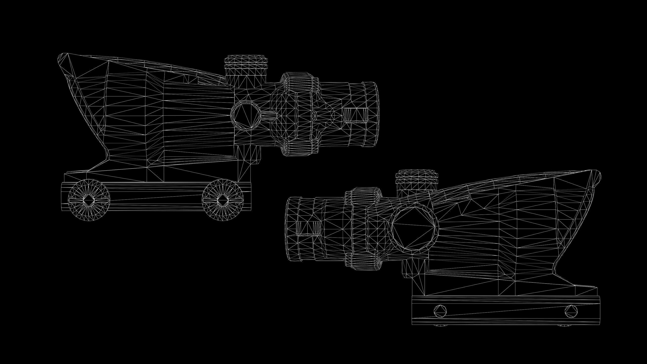 Trijicon 4x32 ACOG  Low-poly 3D model_8
