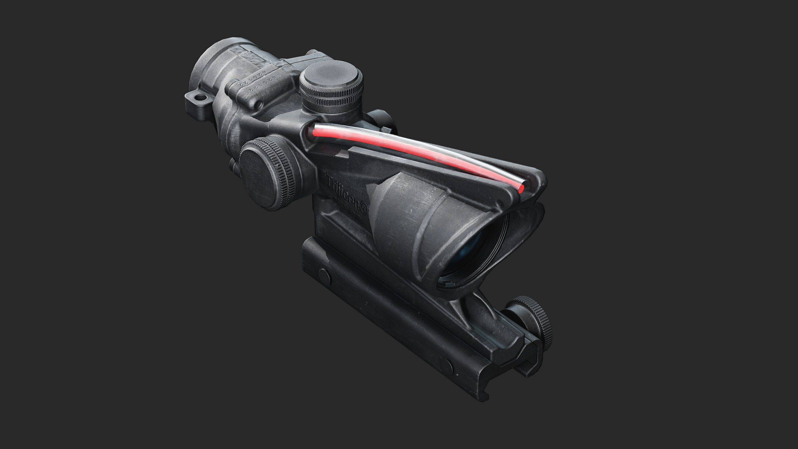 Trijicon 4x32 ACOG  Low-poly 3D model_4