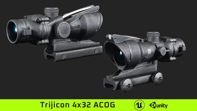 Trijicon 4x32 ACOG  Low-poly 3D model