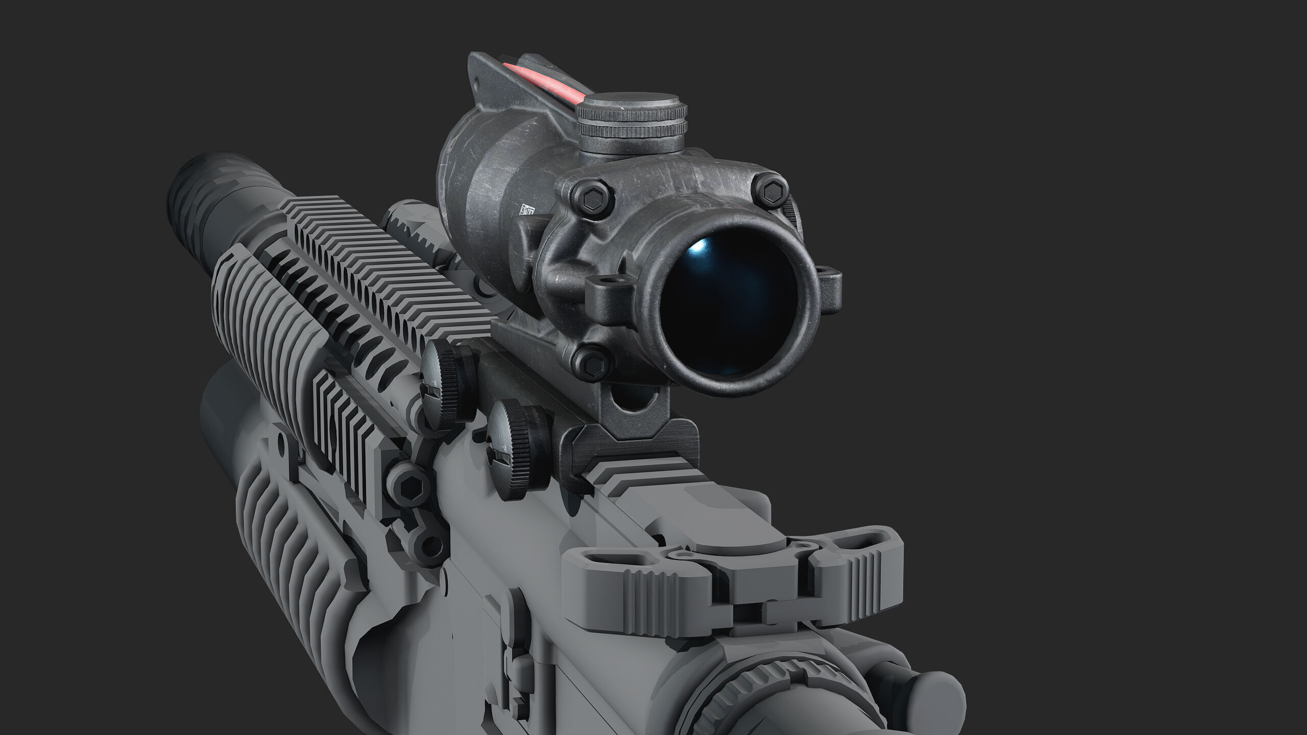 Trijicon 4x32 ACOG  Low-poly 3D model_3