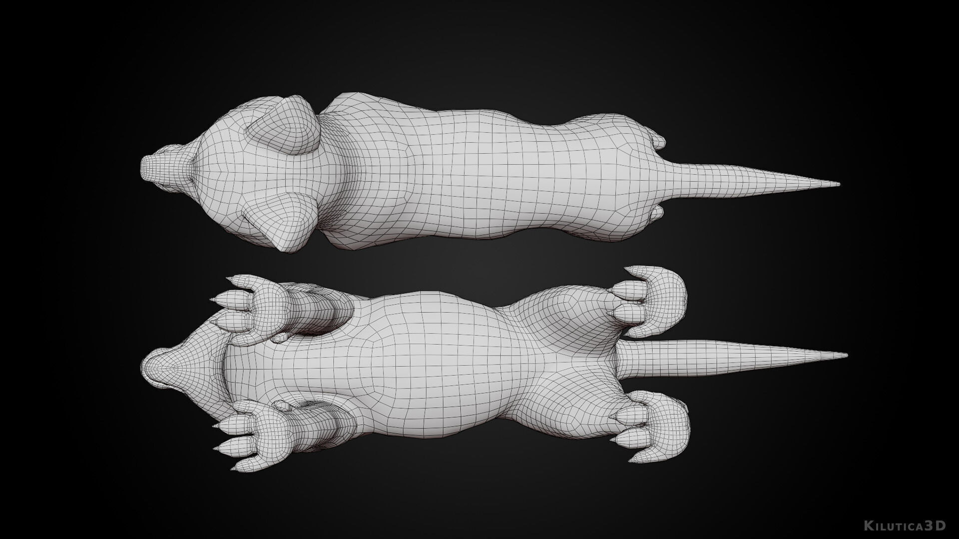 Wolf Prime - Rigged Cartoon-Realistic 3D Model Pack for Blender Low-poly 3D model_19