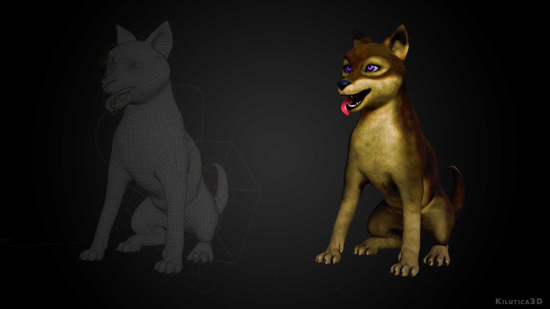 Wolf Prime - Rigged Cartoon-Realistic 3D Model Pack for Blender Low-poly 3D model_23