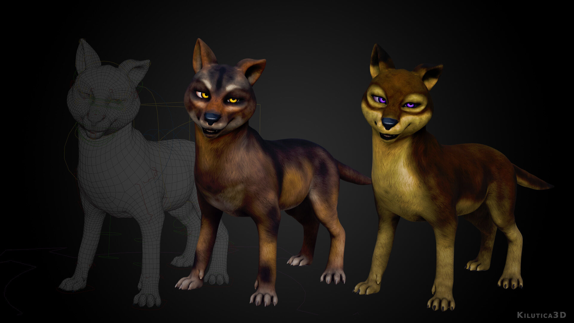 Wolf Prime - Rigged Cartoon-Realistic 3D Model Pack for Blender Low-poly 3D model_6